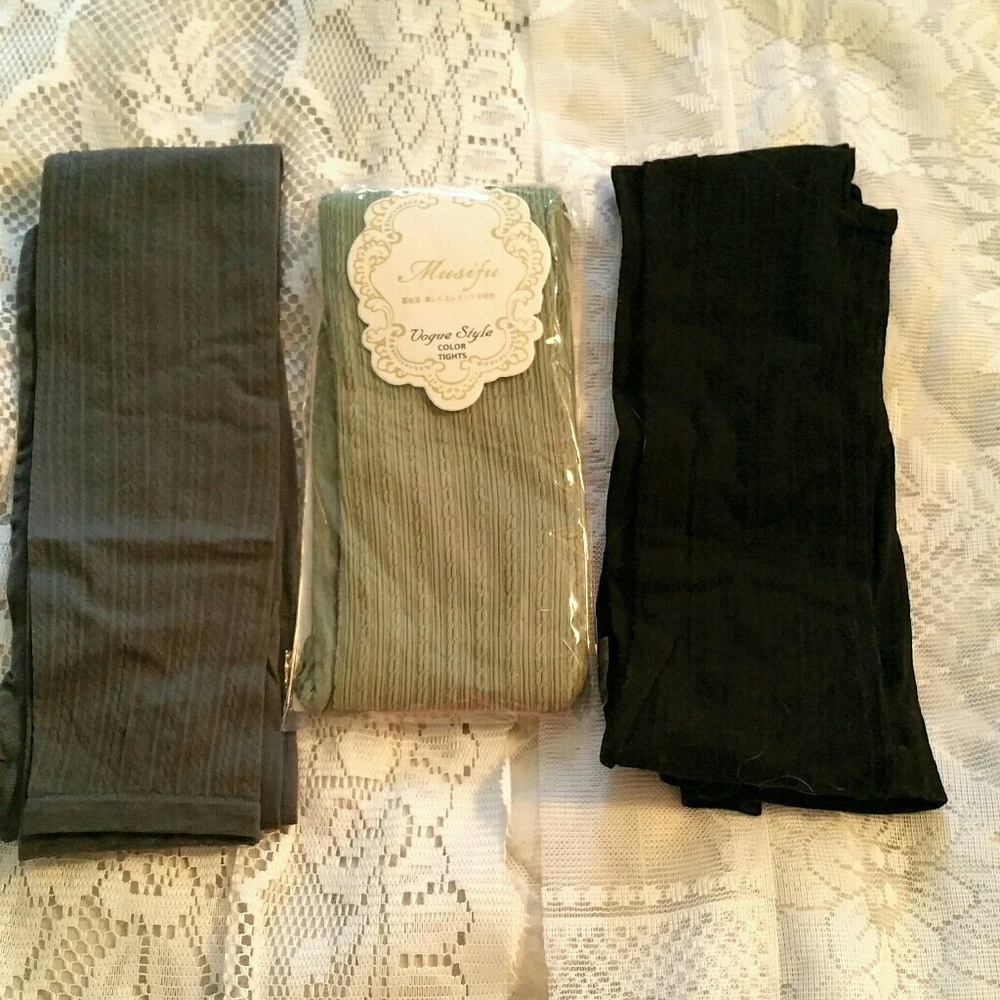3 pair of footless tights